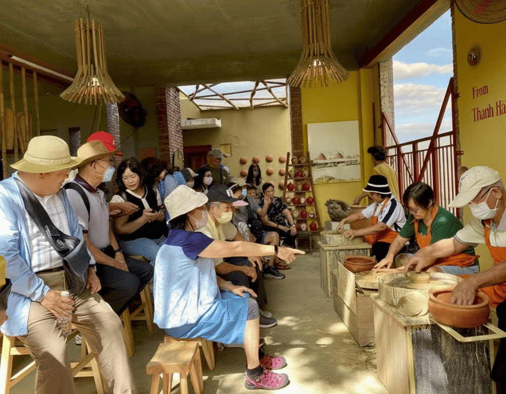 Visitors can see the pottery making process right in the park grounds
